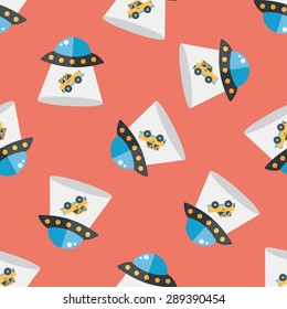 Space UFO flat icon, eps10 seamless pattern background