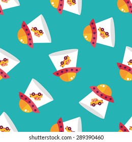 Space UFO flat icon, eps10 seamless pattern background