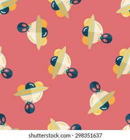 Space UFO flat icon, eps10 seamless pattern background