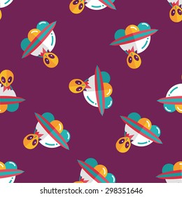 Space UFO flat icon, eps10 seamless pattern background