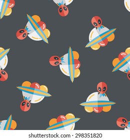 Space UFO flat icon, eps10 seamless pattern background