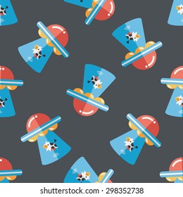 Space UFO flat icon, eps10 seamless pattern background