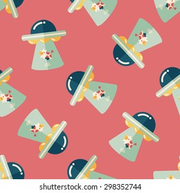 Space UFO flat icon, eps10 seamless pattern background