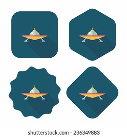 Space UFO flat icon with long shadow, eps10