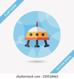 Space UFO flat icon with long shadow, eps10