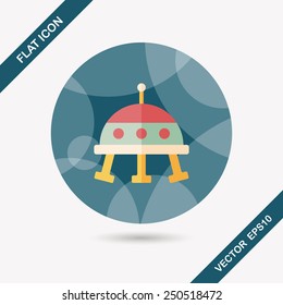 Space UFO flat icon with long shadow, eps10