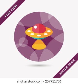 Space UFO flat icon with long shadow, eps10