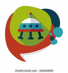 Space UFO flat icon with long shadow, eps10