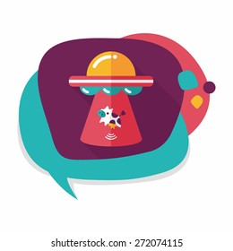 Space UFO flat icon with long shadow, eps10