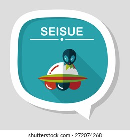 Space UFO flat icon with long shadow, eps10