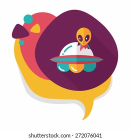 Space UFO flat icon with long shadow, eps10