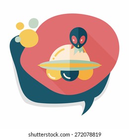 Space UFO flat icon with long shadow, eps10