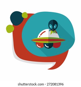 Space UFO flat icon with long shadow, eps10