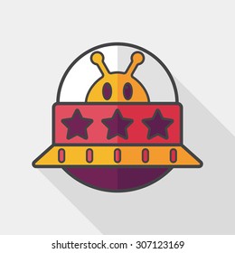 Space UFO flat icon with long shadow, eps10