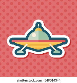 Space UFO flat icon with long shadow, eps10