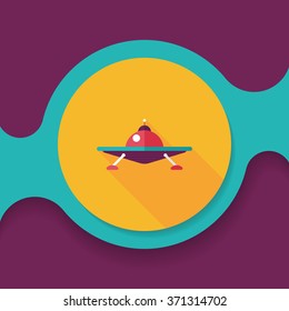 Space UFO flat icon with long shadow, eps10