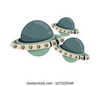 espacio ufo volar icono aislado caricatura ilustración vectorial diseño gráfico