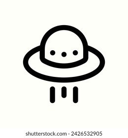 Space, ufo icon, isolated icon in light background, perfect for website, blog, logo, graphic design, social media, UI, mobile app