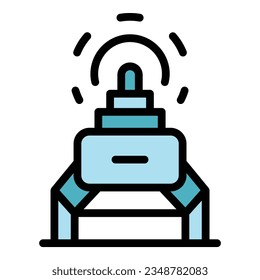 Space ufo icon outline vector. Space alien. Astronaut ship color flat