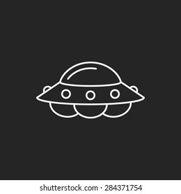 Space UFO line icon