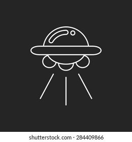 Space UFO line icon