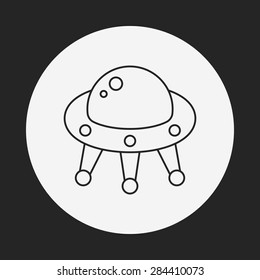 Space UFO line icon