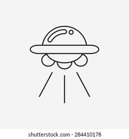 Space UFO line icon
