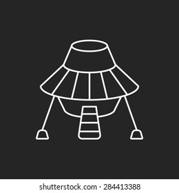 Space UFO line icon