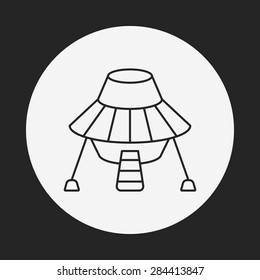 Space UFO line icon