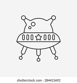 Space UFO line icon