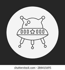 Space UFO line icon
