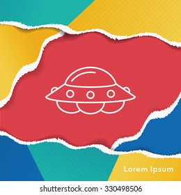 Space UFO line icon