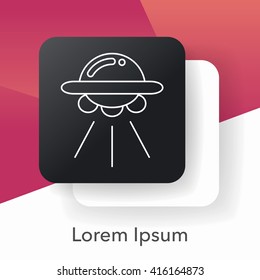 Space UFO line icon