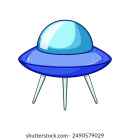 space ufo ship cartoon. space beam, 51 area, fantasy sky space ufo ship sign. isolated symbol vector illustration