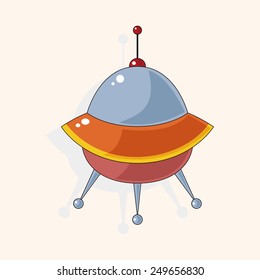 Space UFO theme elements vector, eps