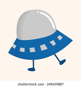 Space UFO theme elements vector, eps