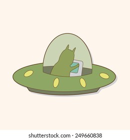 Space UFO theme elements vector, eps