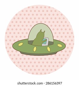 Space UFO theme elements vector, eps