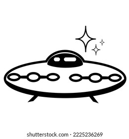 space UFO vector illustration in simple cartoon style