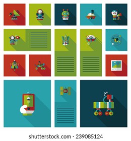 Space ui flat design background set, eps10