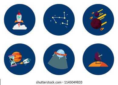 Space and Universe Flat Design