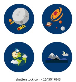 Space and Universe Flat Design