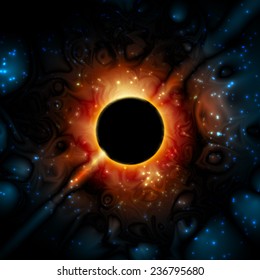 Space, Universe; Gravity in interstellar space; Super-massive black hole in the universe; Vector Eps10; No Meshes