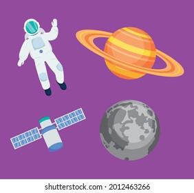 space and universe icon set