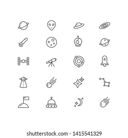 Space and universe icon sets. Ready to use for website mobile app presentation and any other projects. 
Suitable for any user interface and user experience