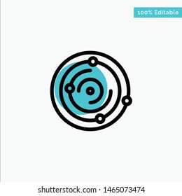 Space, Universe, Medical, Health Turquoise Highlight Circle Point Vector Icon. Vector Icon Template Background