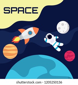 space universe poster. vector illustration