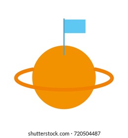 space universe saturn with flag colonization