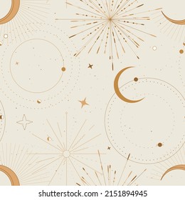 space universe sky cosmic pattern light beige , moon stars milky way starry galaxy design 