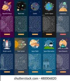 Space and Universe Vertical Banner Concept